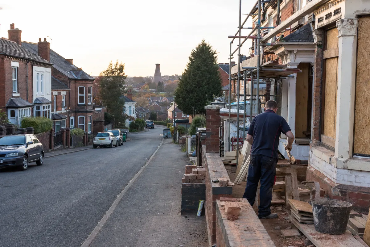Renovation work on a Victorian villa in the Old Quarter of Stourbridge